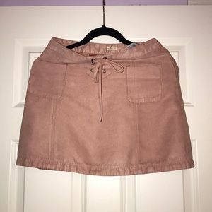 Hollister lace up suede skirt